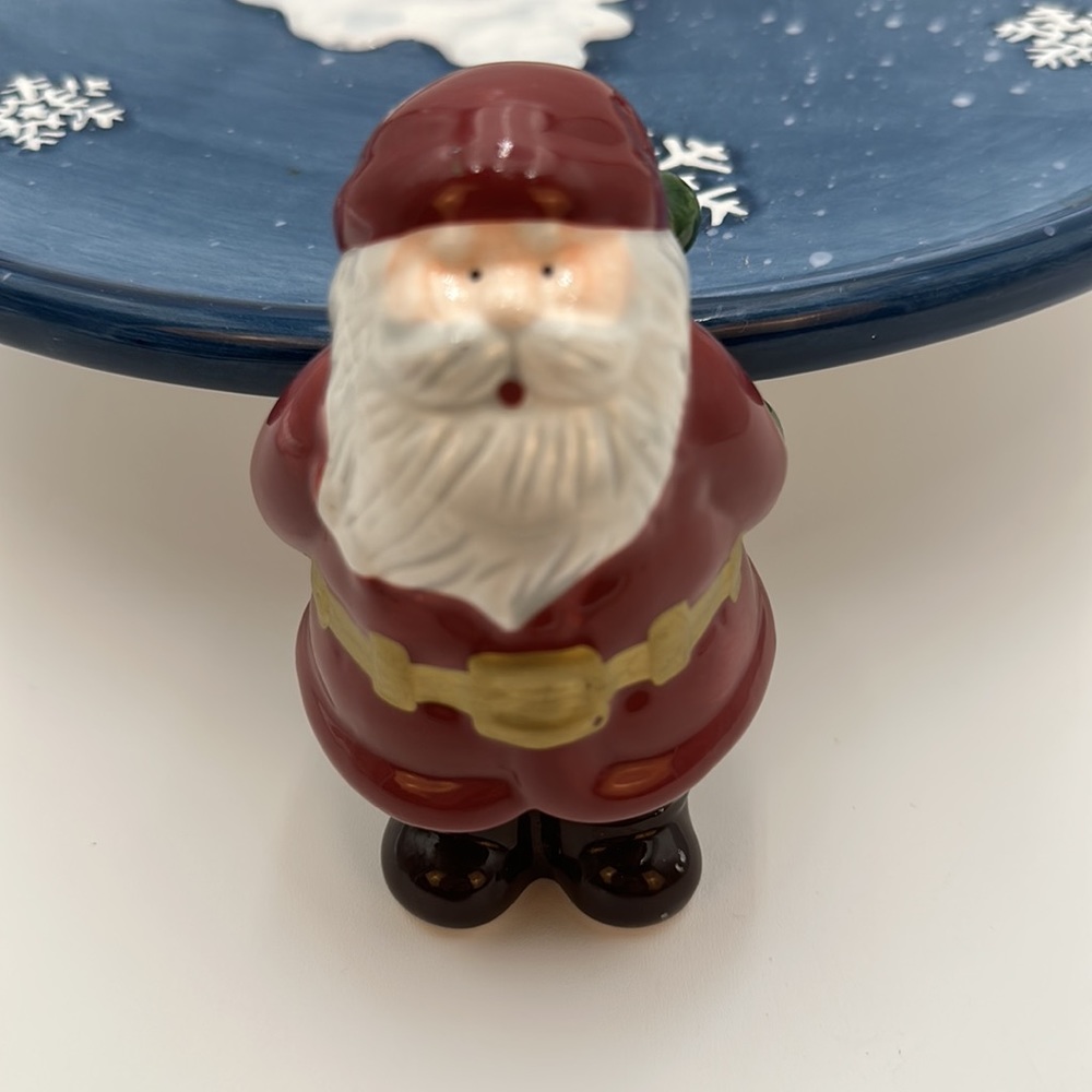 Santa Cake Plate | Pedestal Dessert Server by Home Interiors | Christmas Decor - Picture 10 of 16